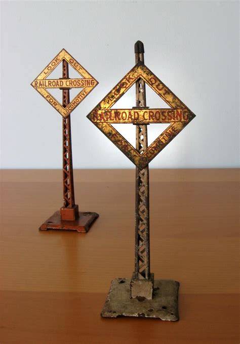 Vintage Toy Railroad Crossing signs 2