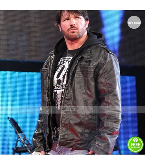 Aj Styles Wwe Black Hooded Leather Jacket