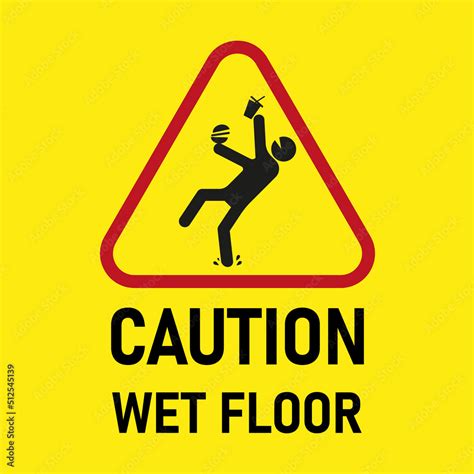 Caution! Wet floor Stock Vector | Adobe Stock