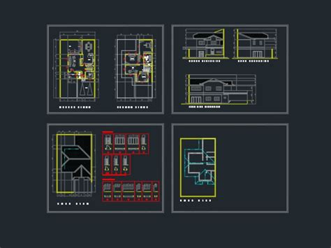 Two level house in AutoCAD | Download CAD free (236.5 KB) | Bibliocad