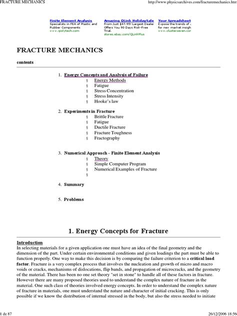 Fracture Mechanics-Physics Archives | PDF | Fracture | Fracture Mechanics