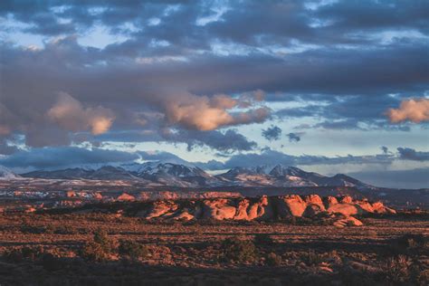 la sal mountains at sunset moab utah arches national park Red Around the World