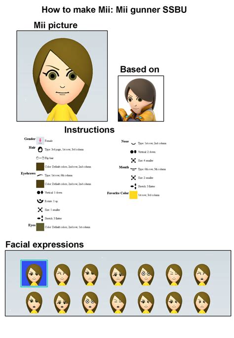 Mii Maker guide - Mii gunner by CPOsample on DeviantArt