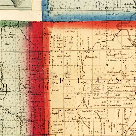 Vintage Map of Genesee County, Michigan 1859 by Ted's Vintage Art