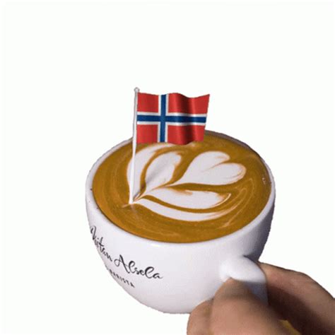 Norway Flag Latte Art GIF | GIFDB.com