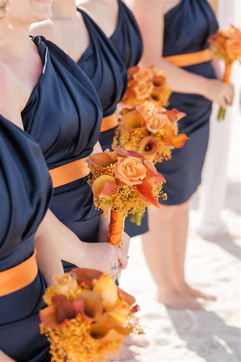 Bridesmaids | Fall wedding bridesmaids, Orange wedding colors, Orange bridesmaid dresses