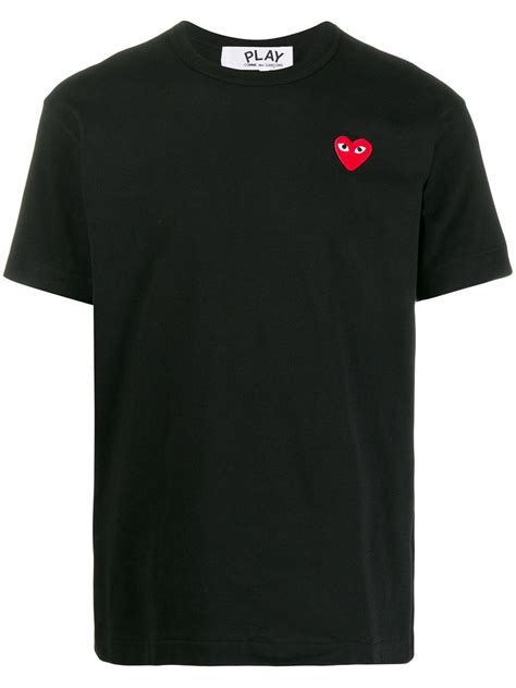 Comme Des Garçons Play Heart logo-patch T-shirt | Black | FARFETCH SG