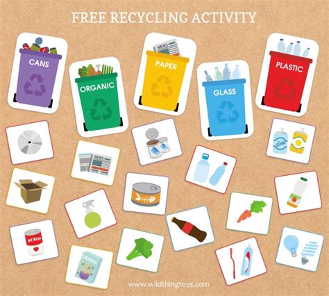 A fun printable activity and recycling game to help your kids get familiar with recycling. Great ...