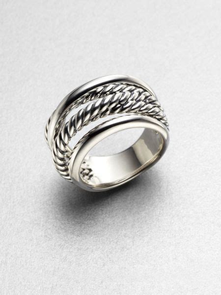 David Yurman Sterling Silver Cable Wrap Ring in Silver | Lyst