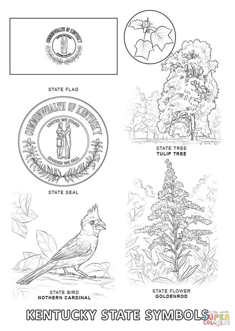 Kentucky State Flag Coloring Page - Coloring Home