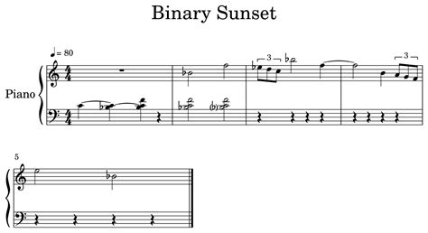 Binary Sunset - Sheet music for Piano