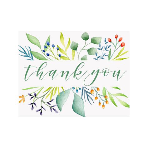 Thank you Foliage Greeting Card - Brake Ink Stationery