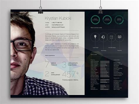 Free Horizontal Curriculum Vitae Template by Andy Williams on Dribbble