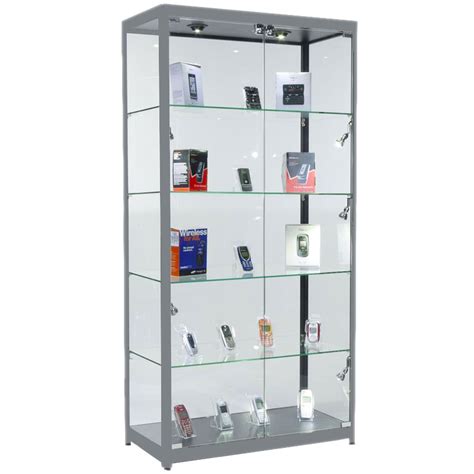 Frameless Glass Tower Showcase Display Cabinet 600mm W X 600mm D X ...