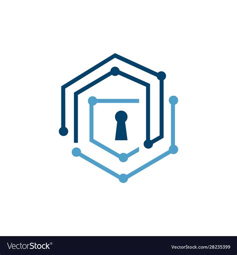 Encrypted data cyber security logo design Vector Image