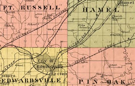 Madison County, Illinois 1906 Historic Map Reprint