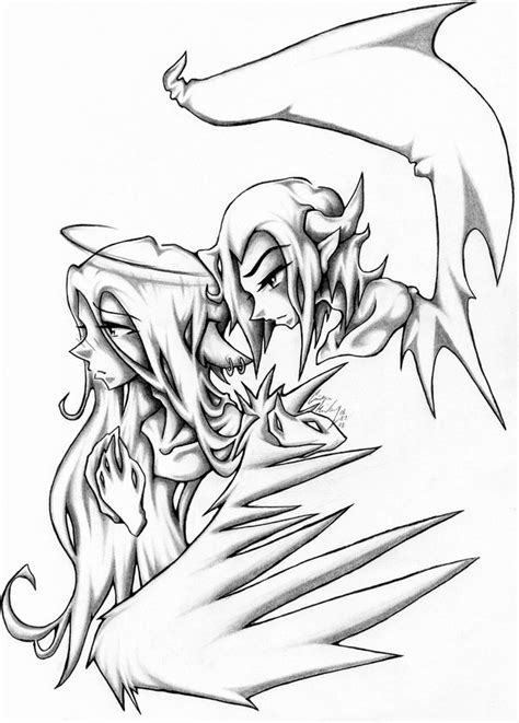 Angel Vs Demon Drawing at GetDrawings | Free download