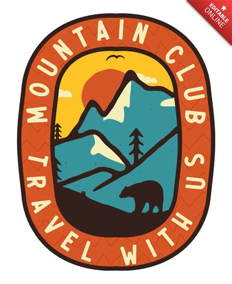 Mountain Club Badge Template Design | Free Design Template