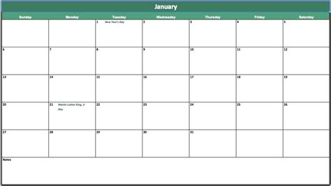 Free Event Calendar Template