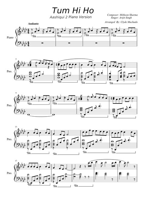 Tum Hi Ho - aashiqui 2 Sheet music for Piano (Solo) | Musescore.com