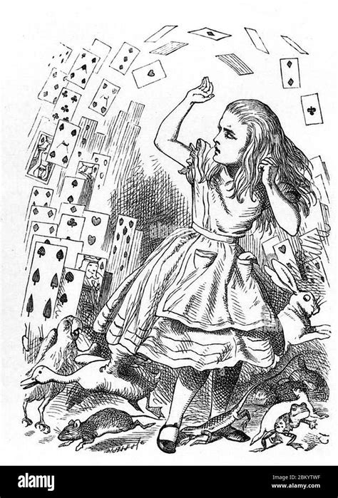 Alice in wonderland alice pack Black and White Stock Photos & Images ...