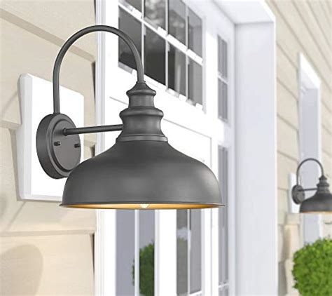 Bestshared Farmhouse Wall Mount Lights, Gooseneck Barn Light, 2 Pack Outdoor Wall Lantern for ...