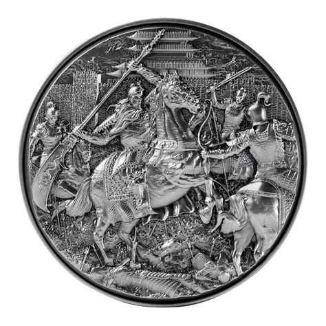 Guan Yu Crosses 5 Passes and Slays 6 Generals 2 oz Silver Coin – Precious Metal Collectors