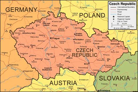 Czech republic map and surrounding countries - Map of Czech republic and surrounding countries ...