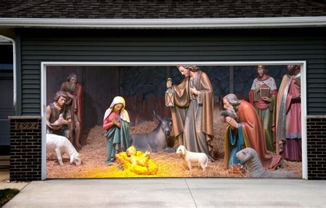 AMAZING Nativity Scene Garage Door Cover Christmas Outdoor | Etsy