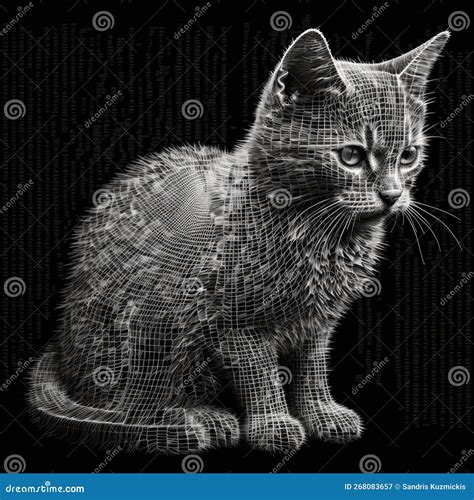 A Cat ASCII Art. Generative AI Stock Illustration - Illustration of ...