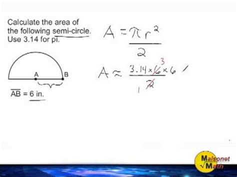 Area Of A Semi-Circle - YouTube