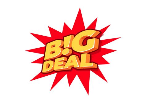 Big deal, sale tag, poster design template, discount isolated sticker, vector. 2240207 Vector ...