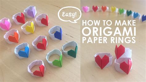 Paper Rings | Origami Heart Ring Tutorial | How to make a Paper Heart Ring | Easy Origami - YouTube