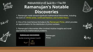 Presentation about the mathematician Srinivasa Ramanujan | PPT | Free Download