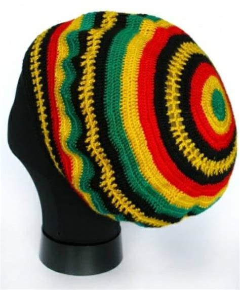 Rasta Hat for Dreadlocks Red Yellow Green Stripe Crochet | Etsy