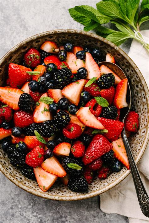 Fresh Berry Salad with Honey and Mint - Our Salty Kitchen