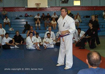 jameshom.com | Frank Dux describes elements of his martial philosophy. Photo taken at the 2001 ...