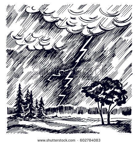 Thunderstorm Drawing at PaintingValley.com | Explore collection of ...