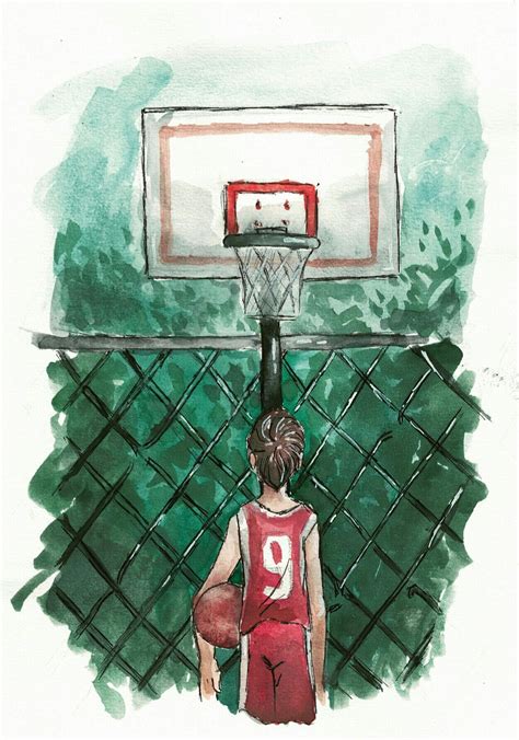 Basketball watercolor painting- original art - Wonderland's child ...