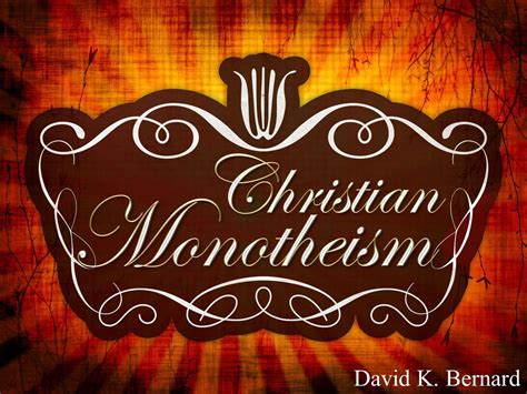 Christian Monotheism – APOSTOLIC INFORMATION SERVICE