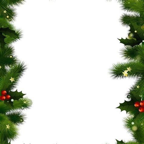 A Christmas border with evergreen and berries. | Free christmas borders ...