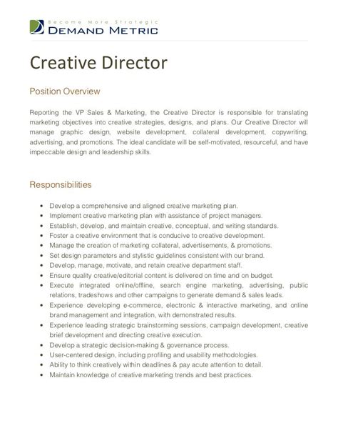 Creative Director Job Description