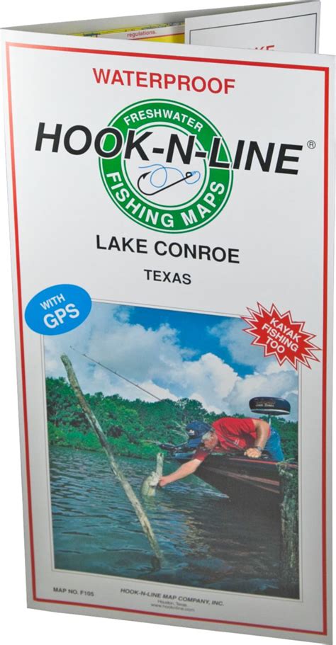 Hook-N-Line Map F105 Lake Conroe Fishing Map (With GPS) - AustinKayak