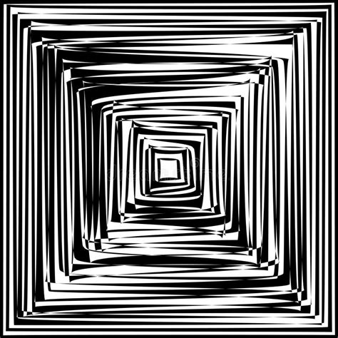 Optical Illusion Art Abstract Background. Black and White Monochrome Geometrical Hypnotic Square ...