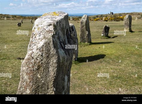 Hurlers stone circles near Minions on Bodmin Moor in Cornwall, England ...