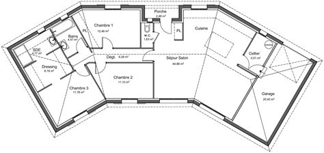 Plan De Maison Plain Pied 3 Chambres Avec Garage - Tutor Suhu