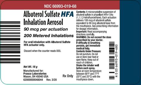 ALBUTEROL SULF HFA 90MCG INH 18GM - PRASCO LABORATORIES LLC