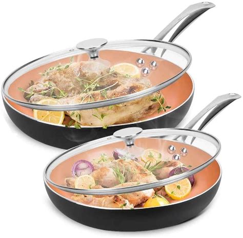 10"+12" Nonstick Frying Pan Sets with Lids - Ultra Nonstick Cookware ...