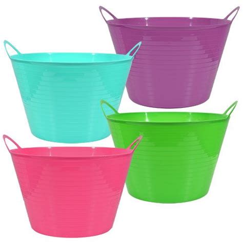 Colorful Mini Plastic Storage Buckets with Handles, 2-ct. Packs ...