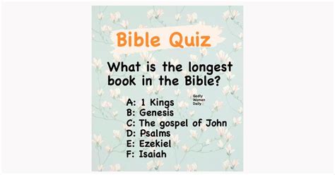 What is the longest book in the Bible? - BIBLE QUIZ